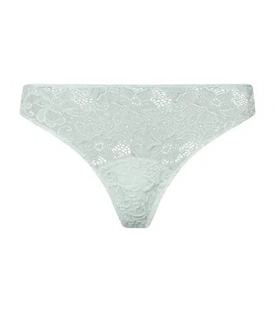 Hanro Stretch-lace Moments Midi Briefs In Blue