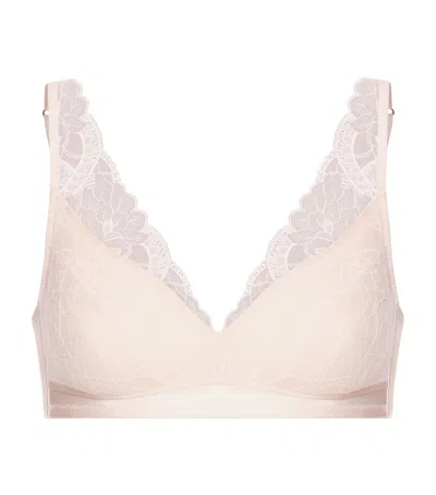 Hanro Stretch-lace Lightly Padded Bra In Pink