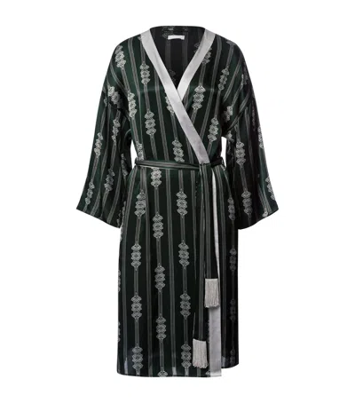 Hanro Stripe Indra Robe In Black