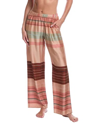 Hanro Striped Colorblocked Silk-blend Pant In Brown