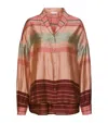 Hanro Hannah Striped Colorblocked Silk-blend Shirt In Multi