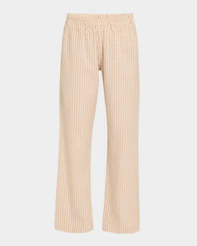 Hanro Striped Straight-leg Cotton Lounge Pants In Neutral