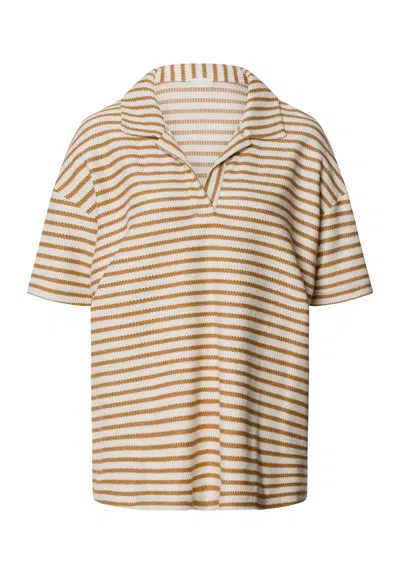 Hanro Summer Knits Organic Cotton Collared Top In Brown