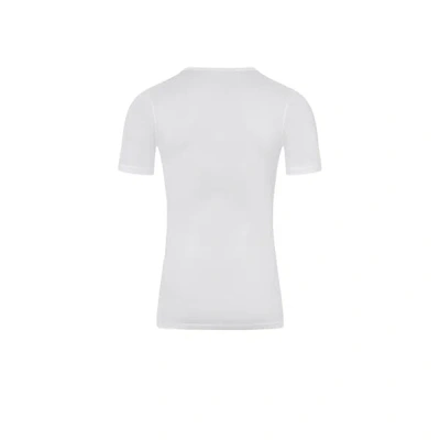 Hanro Cotton Sporty V-neck Cotton T-shirt In White