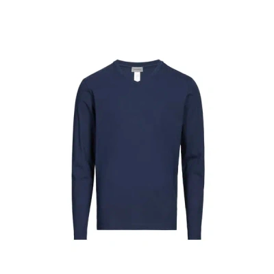 Hanro T-shirt De Pyjama Manches Longues En Coton In Blue