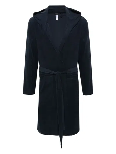 Hanro Terry-cloth Cotton Robe In Blue