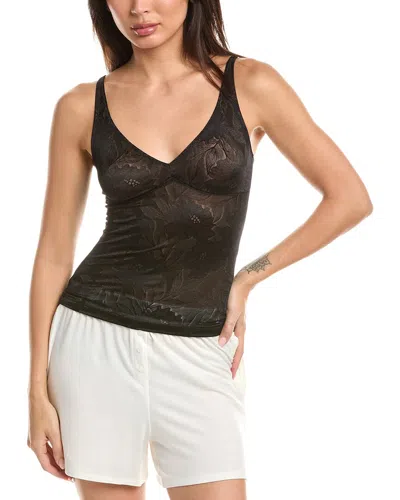 Hanro Tina Plunge Neck Tank In Black