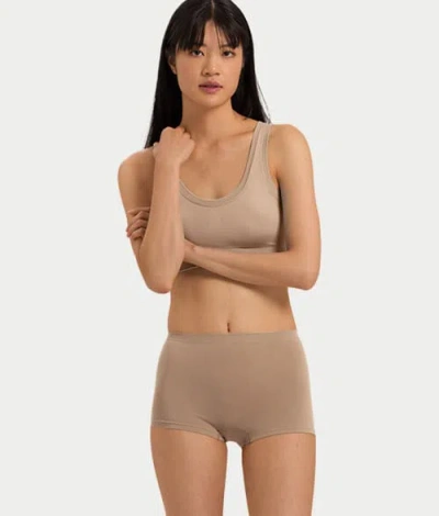 Hanro Touch Feeling Boyshort In Deep Taupe