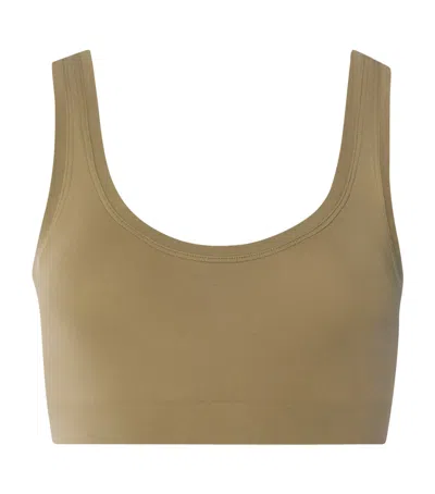 Hanro Touch Feeling Crop Top In Green