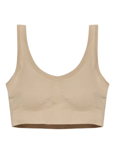 Hanro Womens Touch Feeling Crop Stretch-woven Top Coffee Quartz In Brown