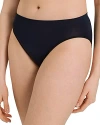 Hanro Cotton Seamless Satin-trim Briefs In Black