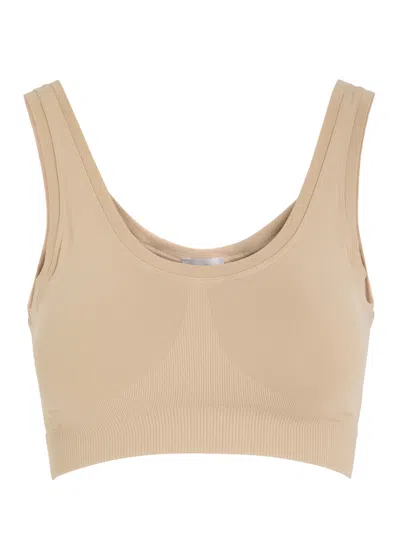 HANRO HANRO BEIGE TOUCH FEELING PADDED BRA TOP UK12-14 / M