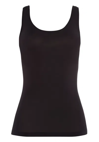 Hanro Touch Feeling Round Neck Tank Top In Black