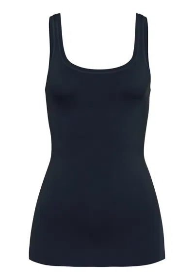 Hanro Touch Feeling Round Neck Tank Top In Blue