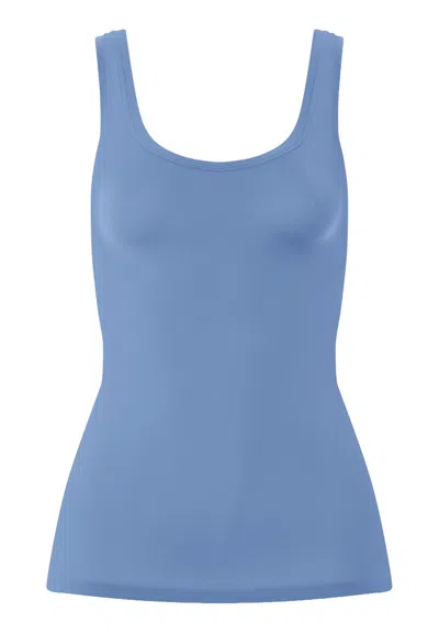 Hanro Touch Feeling Round Neck Tank Top In Bluebird
