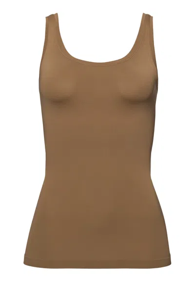Hanro Touch Feeling Round Neck Tank Top In Brown