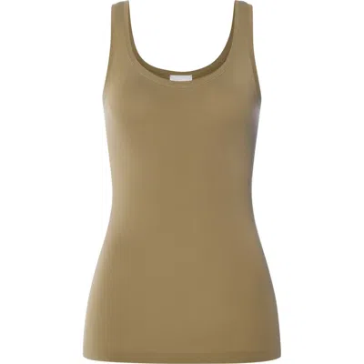 Hanro Touch Feeling Round Neck Tank Top In Green