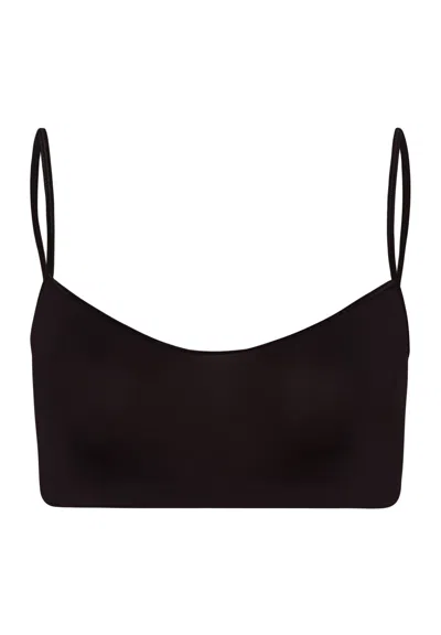 Hanro Touch Feeling Spaghetti Crop Top In Black