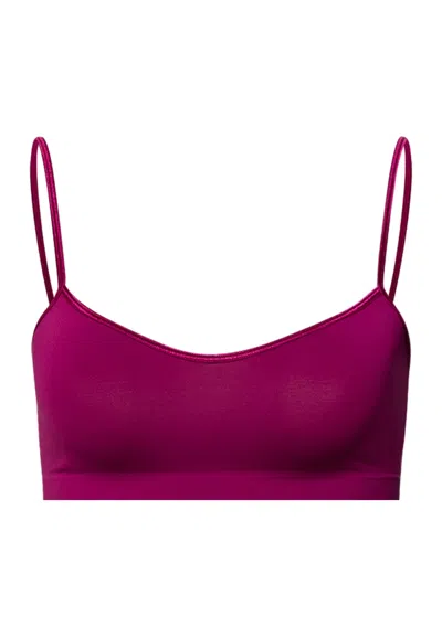 Hanro Touch Feeling Spaghetti Crop Top In Purple