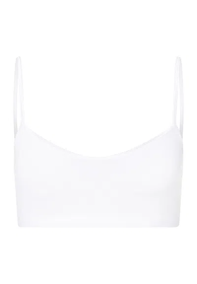 Hanro Touch Feeling Cropped Stretch-jersey Bra In White