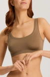 Hanro Touch Feeling Crop Top In Walnut