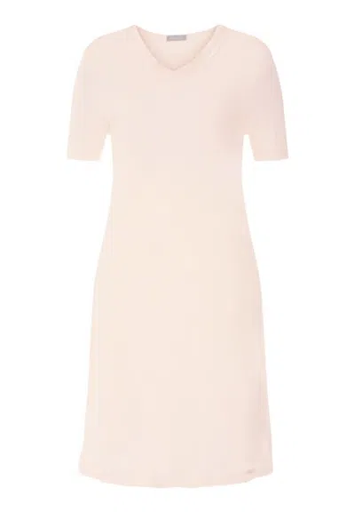 Hanro Tyra Cotton And Tencel Nightgown In Pink