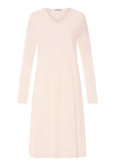 Hanro Tyra Cotton And Tencel™ V-neck Nightgown In Pink