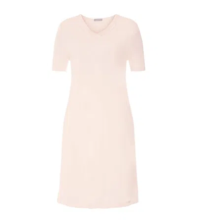 Hanro Tyra Short-sleeve Nightdress In Neutral