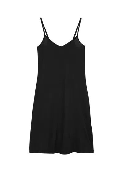 Hanro Ultralight Black Cotton Slip Dress
