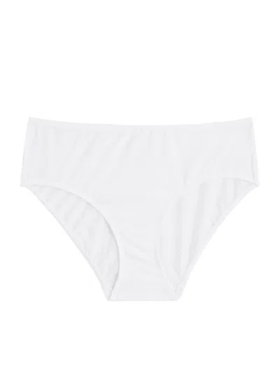 Hanro Cotton Seamless High-leg Briefs In White