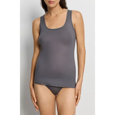 Hanro Ultralight Cotton Tank Top In Silver
