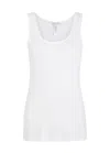 Hanro Sleep And Lounge Ribbed Cotton Tank Top In White