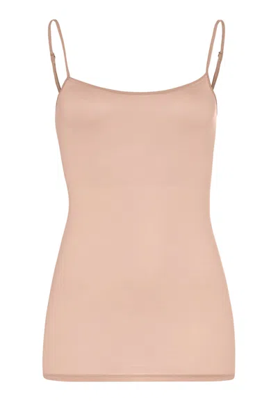 Hanro Ultralight Round Neck Cotton Camisole In Pink
