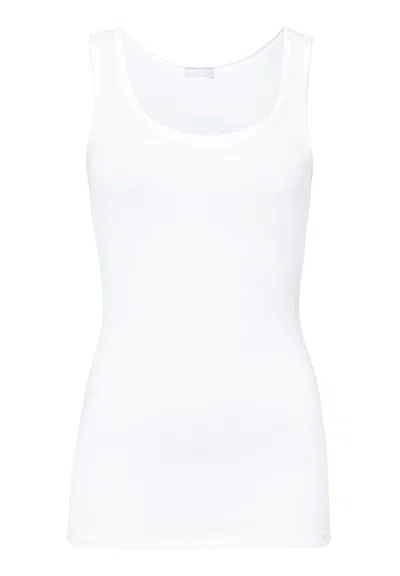 Hanro Ultralight Round Neck Cotton Tank Top In White
