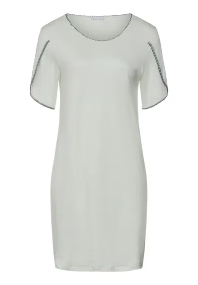 Hanro Una Crochetta Stitch Cotton Nightgown In Green