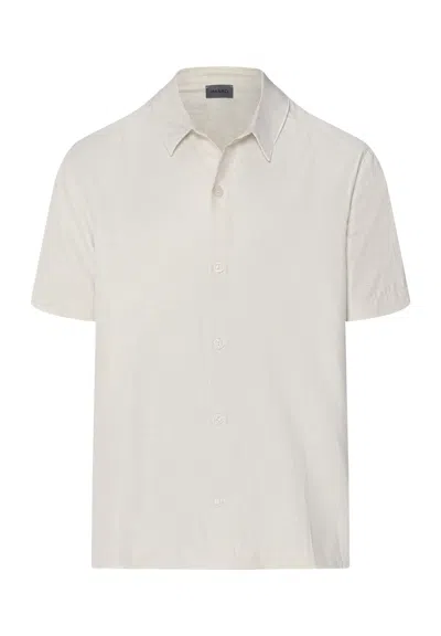 Hanro Urban Casuals Linen And Cotton Shirt In White