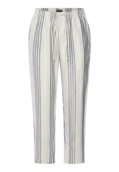 Hanro Urban Casuals Linen And Cotton Woven Pants In White