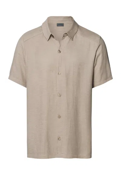 Hanro Urban Casuals Linen Blend Button Front Shirt In Neutral