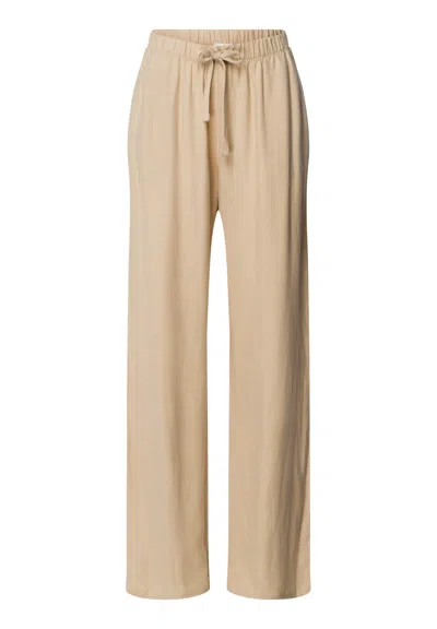 Hanro Urban Casuals Linen Blend Drawstring Pants In Brown