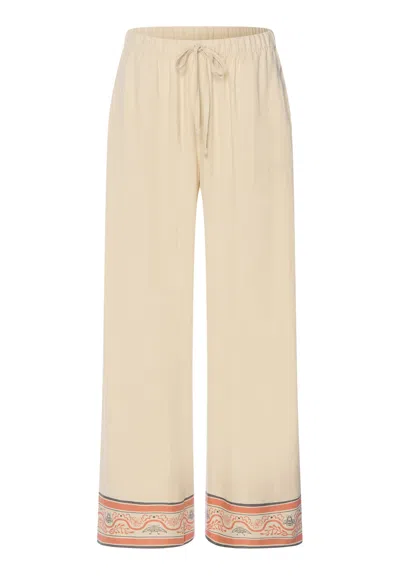 Hanro Urban Casuals Linen Blend Woven Cropped Pant In Gray