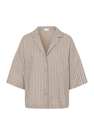 Hanro Urban Casuals Notch Collar Shirt In Brown