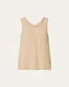Hanro Urban Casuals Relaxed Linen-blend Tank In Ice Cappuccino