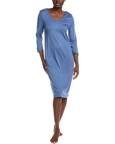 Hanro V-neck Nightgown In Blue