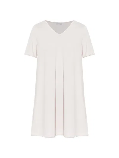 Hanro V-neck Short-sleeved Nightdress In White