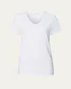 Hanro V-neck Sleep And Lounge Cotton T-shirt In White