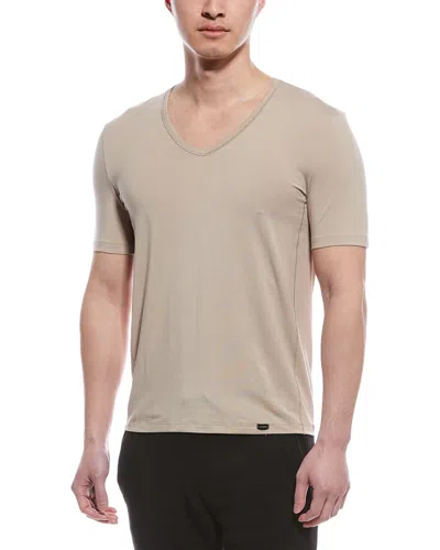 Hanro V-neck T-shirt In Brown