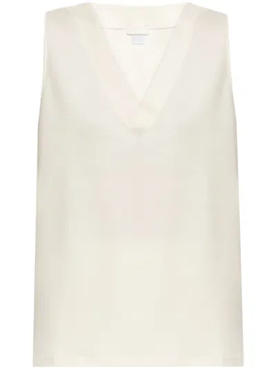 Hanro V-neck Tank Top In Neutrals