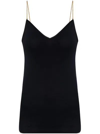 Hanro V-neck Top In Black