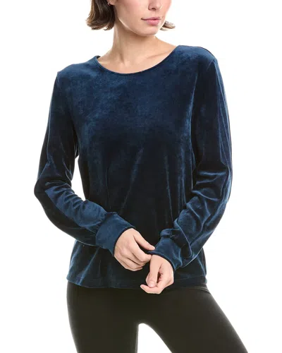Hanro Velvet Round Neck Pullover In Blue