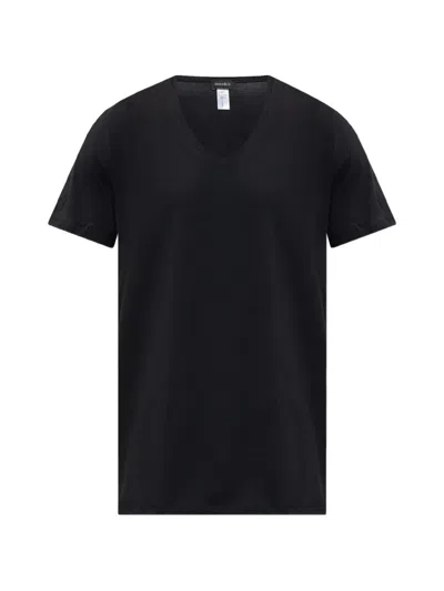 Hanro V-neck T-shirt In Black